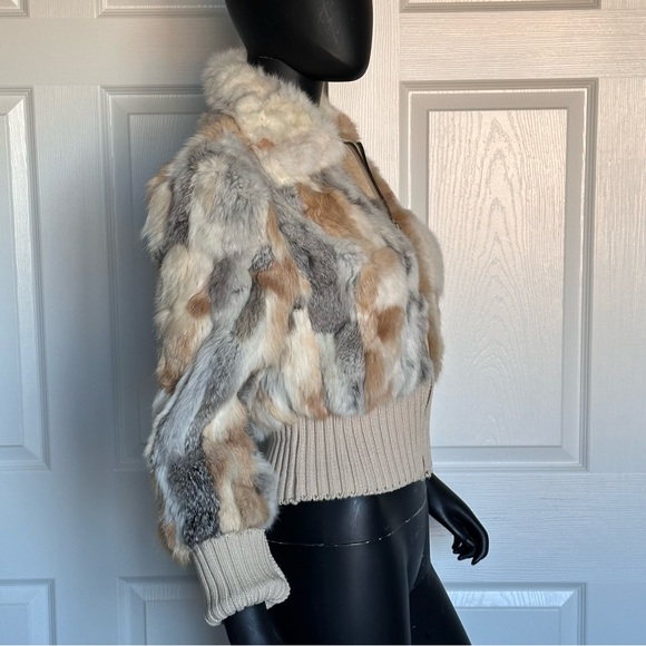 Genuine Rabbit Fur Sweater Jacket - Picture 4 of 7